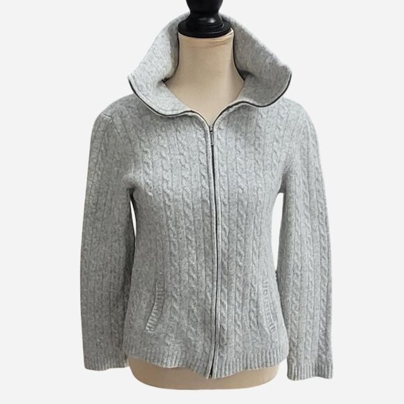 Ralph Lauren Green Label Tops - Ralph Lauren women’s size large soft gray zip up sweater